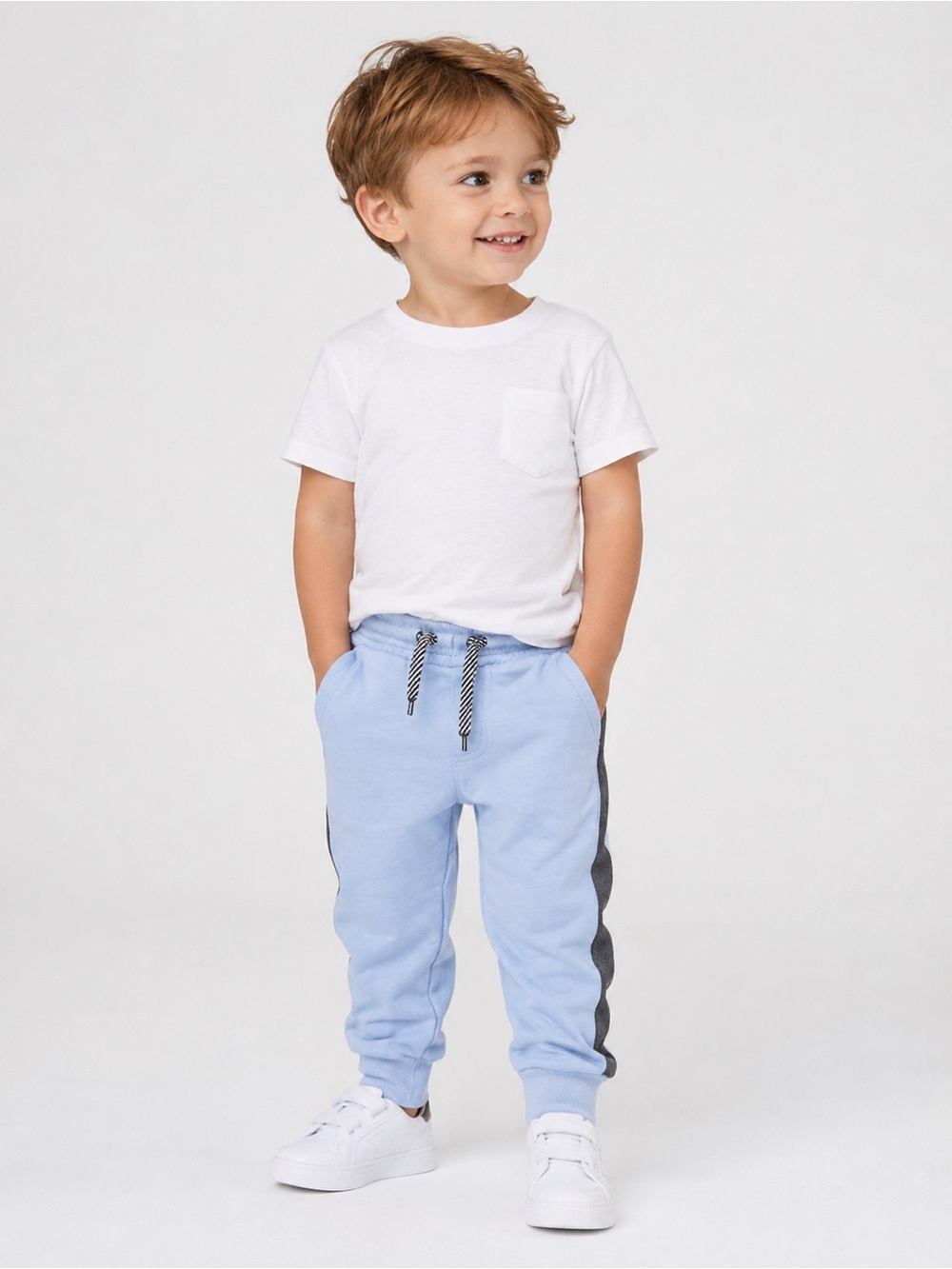 38. Volcom • NWT Kids Light Blue Jogger Pants with Dark Gray Side Stripe